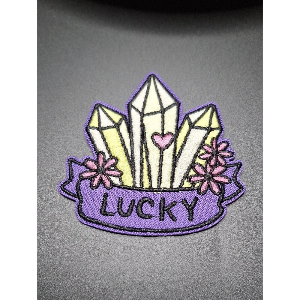Lucky Crystal Iron On Patch - Purple and Yellow